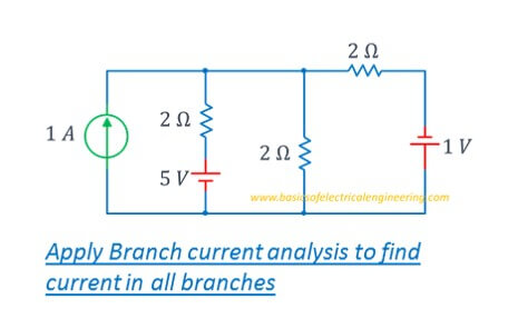 branch current analysis in 3 loop circuit
