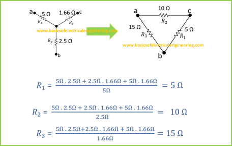 wye to delta conversion example